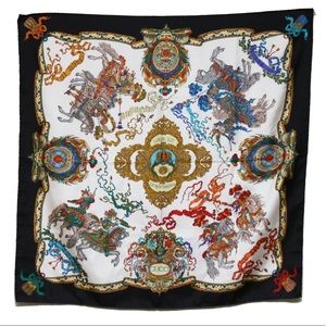 Gucci Multicolor “Le Roy Soleil” Louis XIV Silk Twill Scarf, Vintage